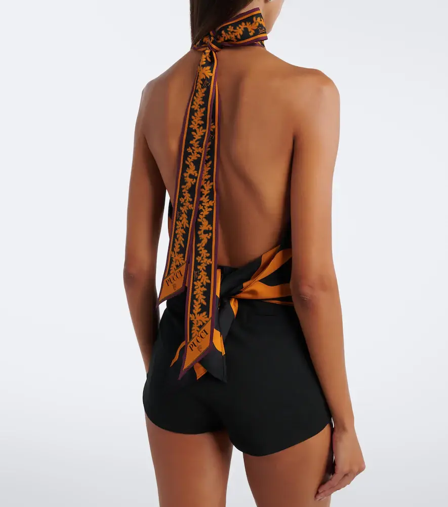 PUCCI Fiamme silk twill halterneck top | Thumbnail 5 PUCCI Fiamme silk twill halterneck top | Thumbnail 5