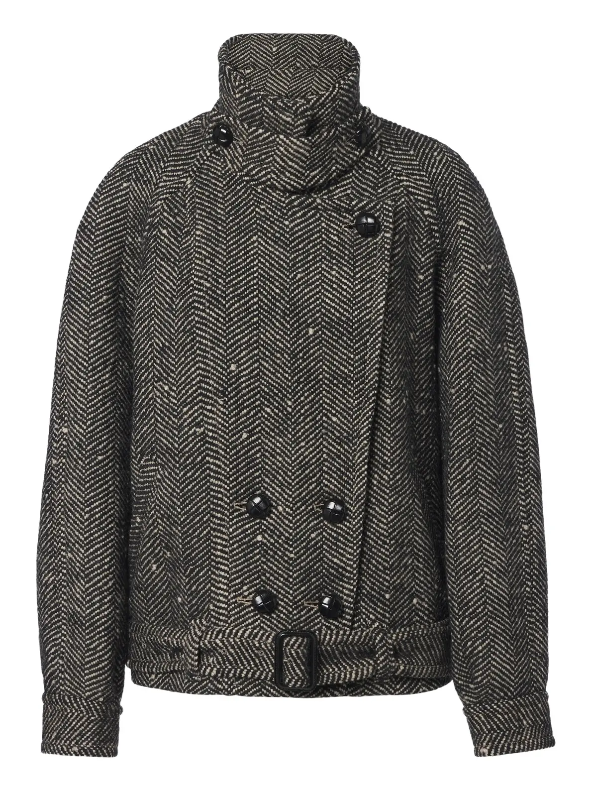Elvane herringbone wool peacoat