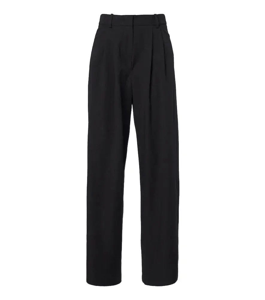 Lyda pleated virgin wool straight pants Lyda pleated virgin wool straight pants