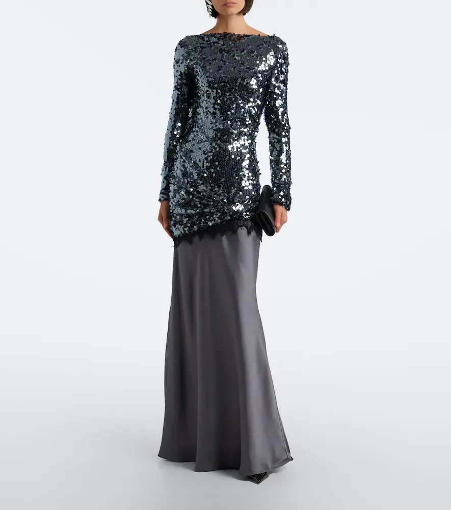 Christopher Esber Lace-trimmed sequined paneled gown | Thumbnail 4 Christopher Esber Lace-trimmed sequined paneled gown | Thumbnail 4