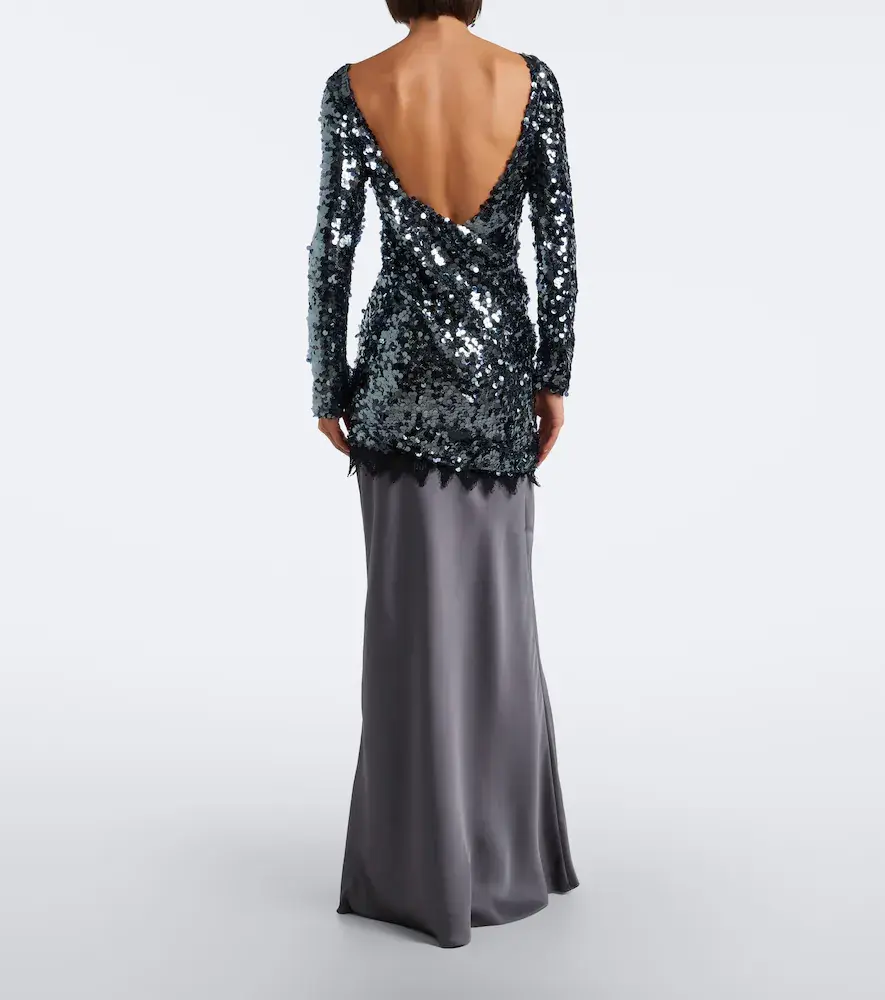 Christopher Esber Lace-trimmed sequined paneled gown | Thumbnail 6 Christopher Esber Lace-trimmed sequined paneled gown | Thumbnail 6