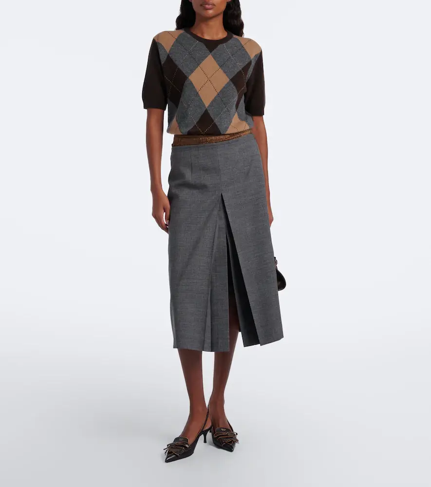 Prada Argyle cashmere sweater | Thumbnail 3 Prada Argyle cashmere sweater | Thumbnail 3