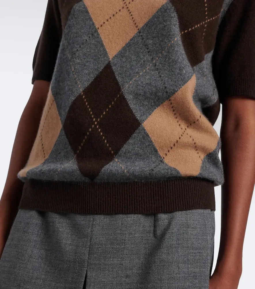 Prada Argyle cashmere sweater | Thumbnail 4 Prada Argyle cashmere sweater | Thumbnail 4