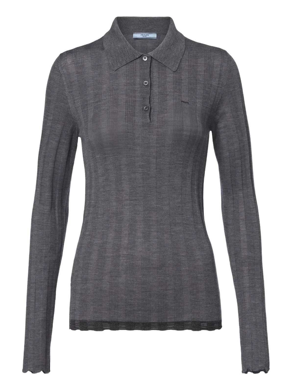 Wool and cotton polo sweater