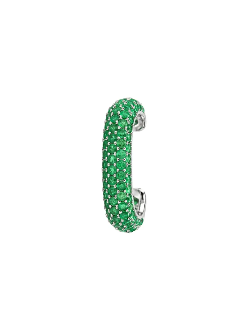 0.90ct Emerald 18K Gold Pave Statement Ear Cuff