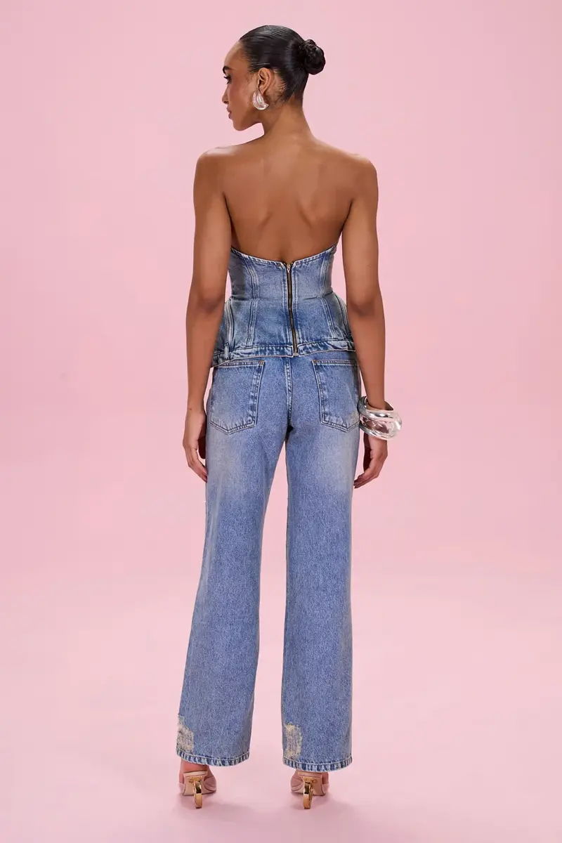 PatBo CRYSTAL DENIM EMBROIDERED TOP | Thumbnail 3 PatBo CRYSTAL DENIM EMBROIDERED TOP | Thumbnail 3