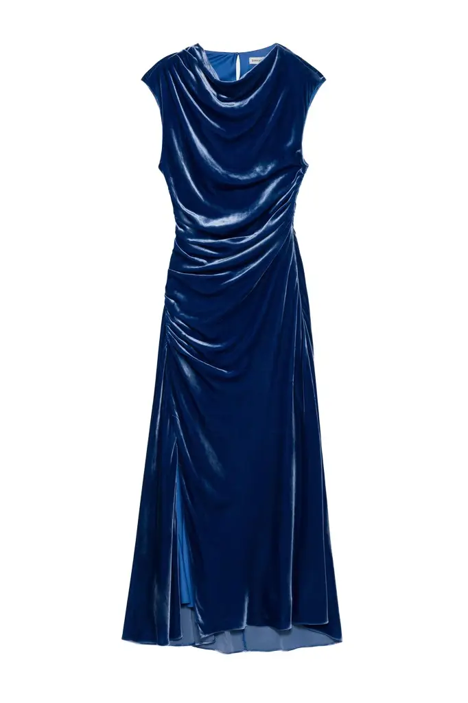 Simkhai Burke Draped Velvet Midi Dress