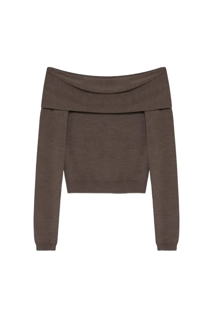 Simkhai Delphia Off-Shoulder Merino Wool Sweater