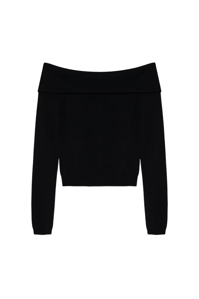 Delphia Off-Shoulder Merino Wool Sweater Delphia Off-Shoulder Merino Wool Sweater