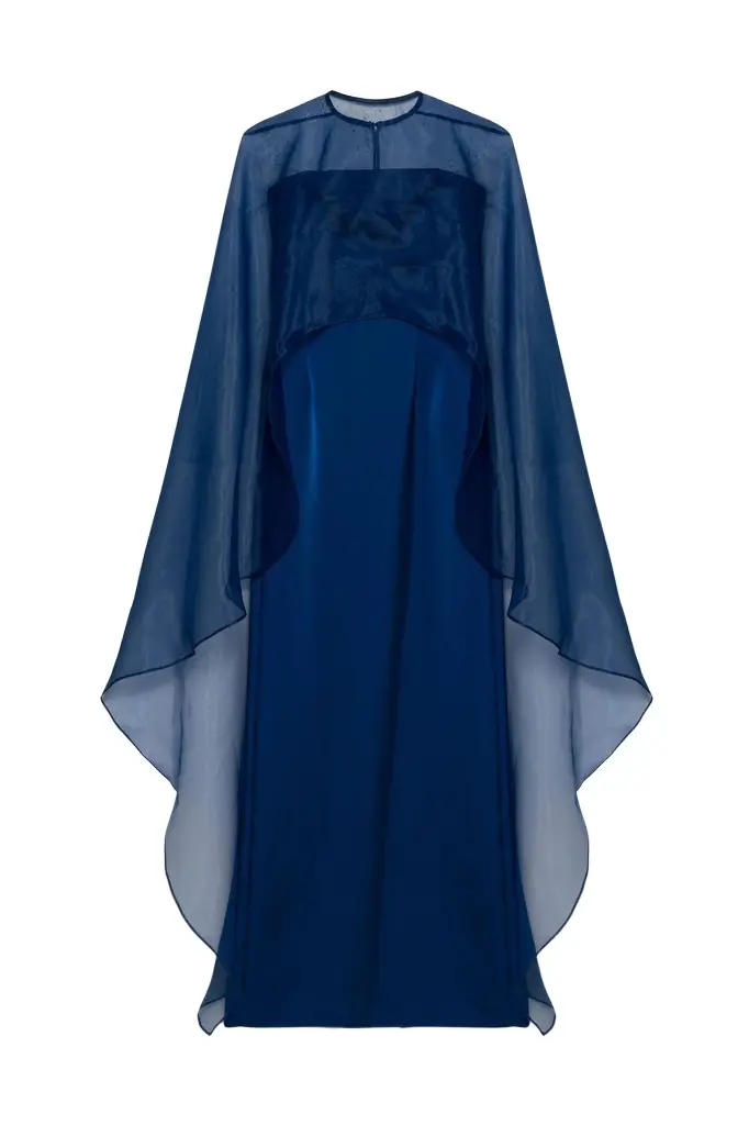 Simkhai Fiora Organza Cape Gown