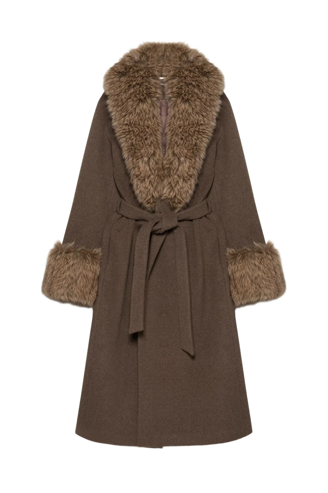 Kinsley Faux Fur Wool Coat