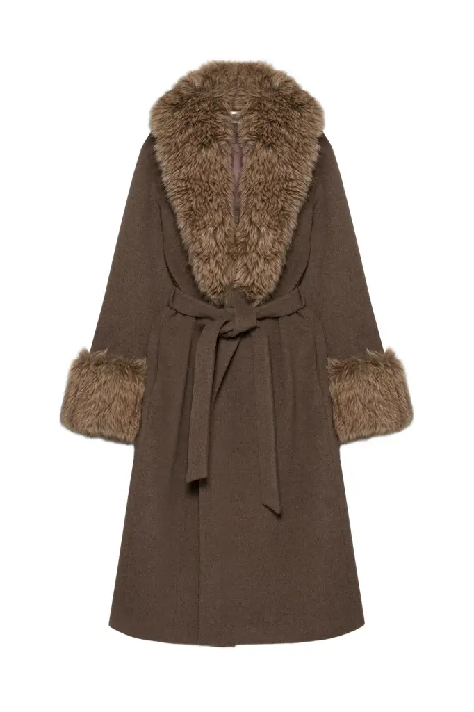 Kinsley Faux Fur Wool Coat Kinsley Faux Fur Wool Coat
