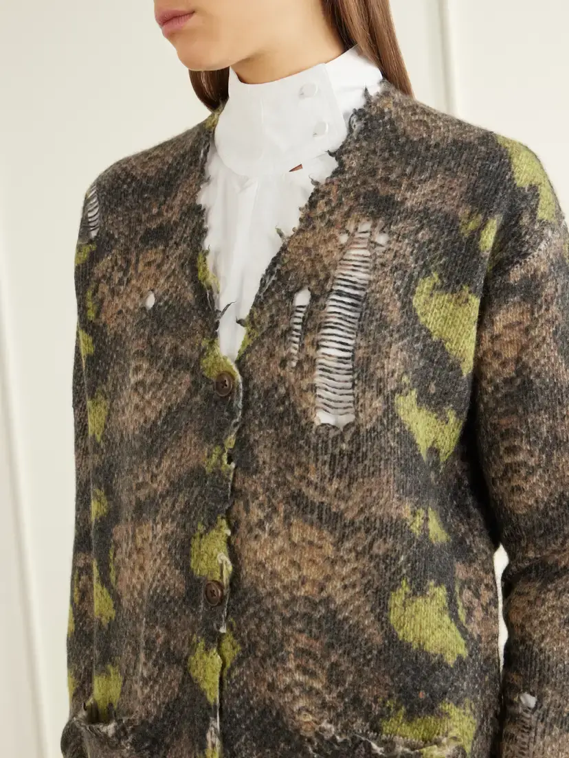 R13 Distressed Animal-print Cashmere Cardigan | Thumbnail 5