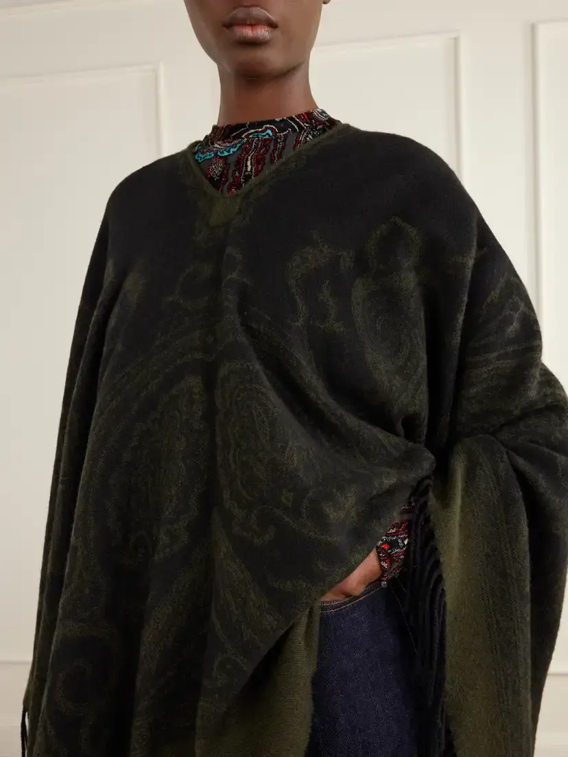 Etro Fringe-trimmed Wool Poncho | Thumbnail 5
