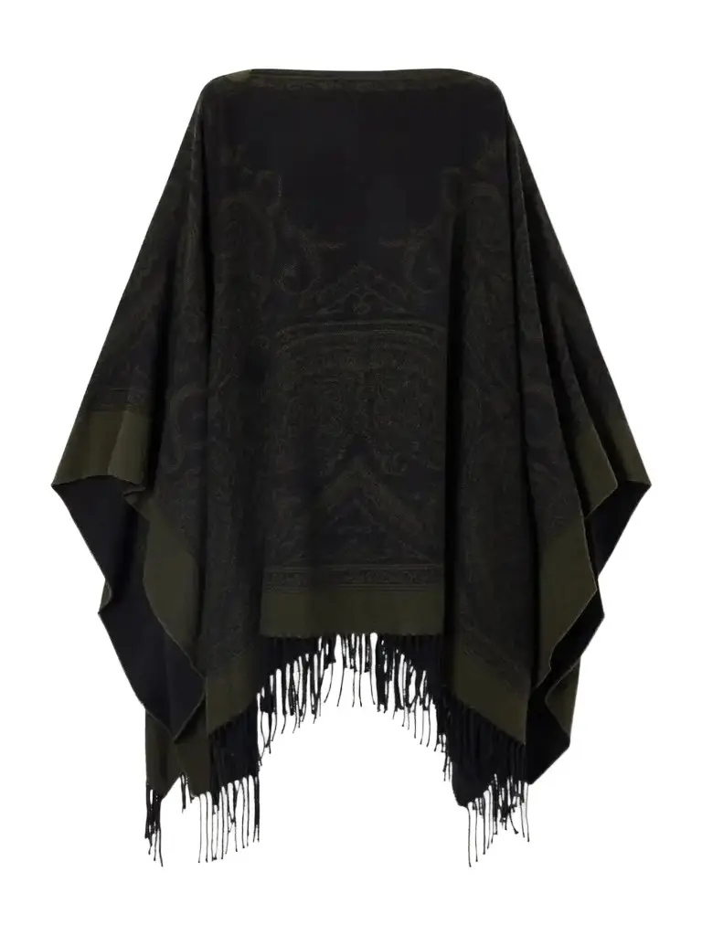 Etro Fringe-trimmed Wool Poncho