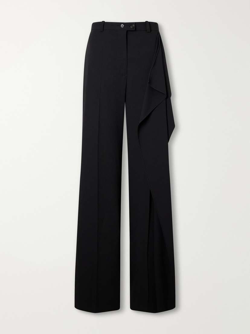 Jil Sander Draped Wool-sablé Wide-leg Pants