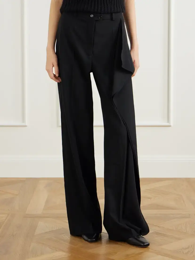 Jil Sander Draped Wool-sablé Wide-leg Pants | Thumbnail 3