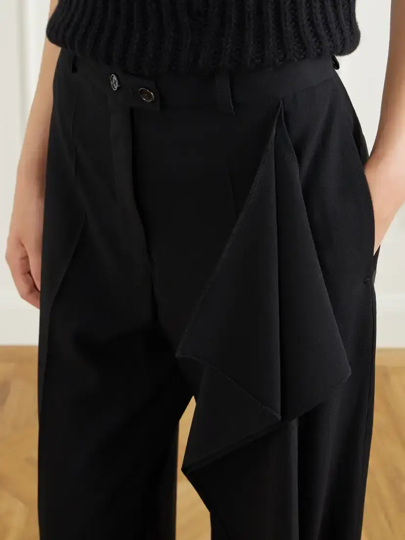 Jil Sander Draped Wool-sablé Wide-leg Pants | Thumbnail 5