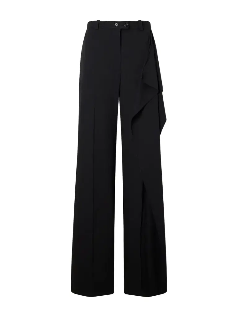Jil Sander Draped Wool-sablé Wide-leg Pants