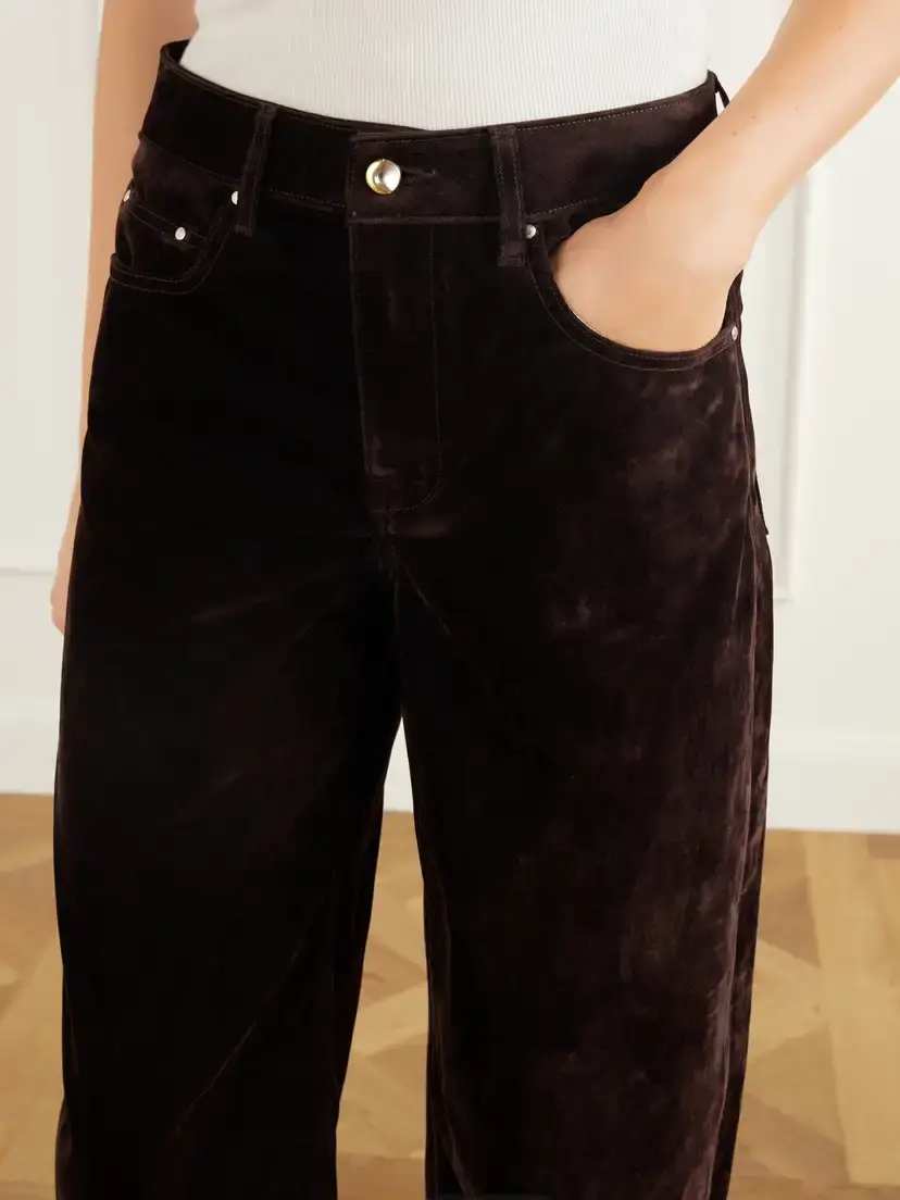 OSSOU Rider Cotton-blend Velvet Low-rise Wide-leg Jeans | Thumbnail 5 OSSOU Rider Cotton-blend Velvet Low-rise Wide-leg Jeans | Thumbnail 5