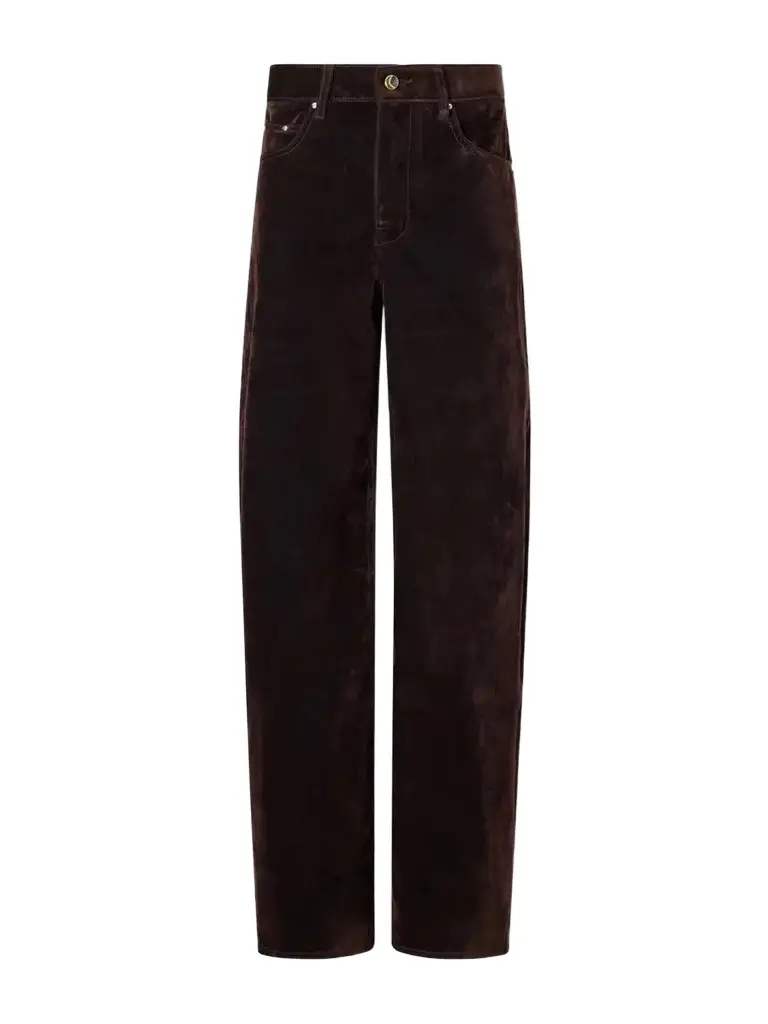 OSSOU Rider Cotton-blend Velvet Low-rise Wide-leg Jeans