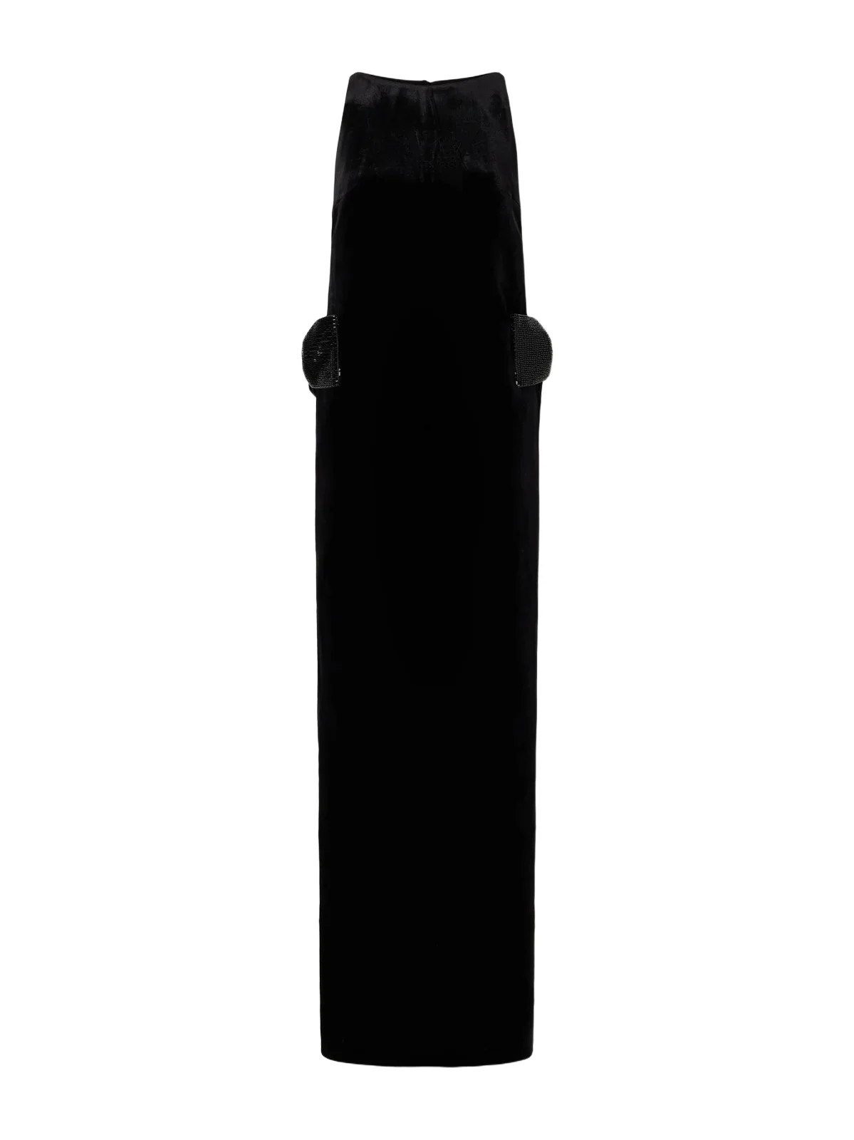 Bow-detailed Embellished Velvet Maxi Dress Bow-detailed Embellished Velvet Maxi Dress