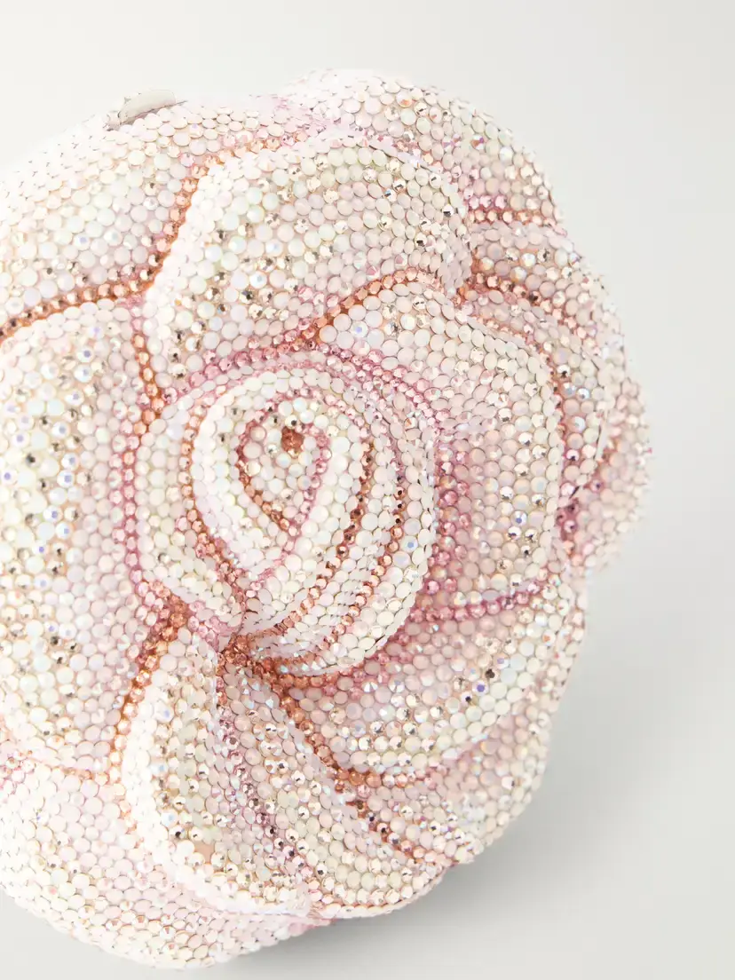 Judith Leiber Couture Rose Crystal-embellished Silver-tone Clutch | Thumbnail 5