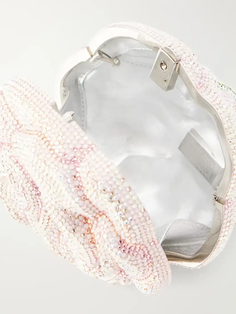 Judith Leiber Couture Rose Crystal-embellished Silver-tone Clutch | Thumbnail 6