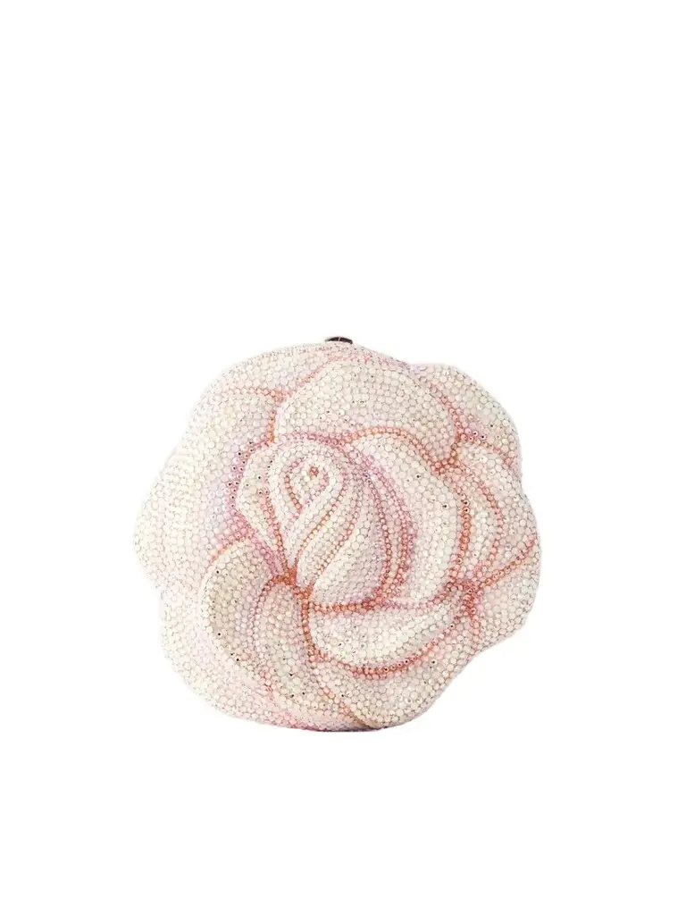 Rose Crystal-embellished Silver-tone Clutch Rose Crystal-embellished Silver-tone Clutch