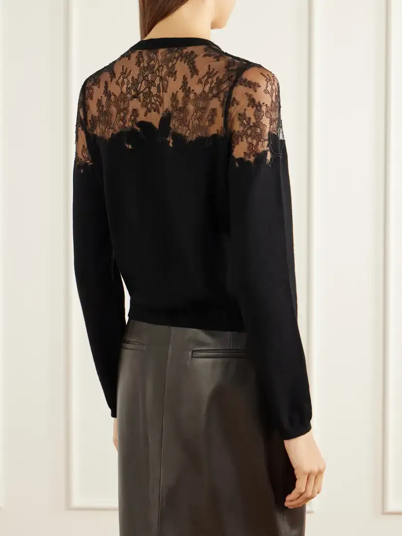 Ulla Johnson Talia Lace-trimmed Merino Wool Cardigan | Thumbnail 4 Ulla Johnson Talia Lace-trimmed Merino Wool Cardigan | Thumbnail 4
