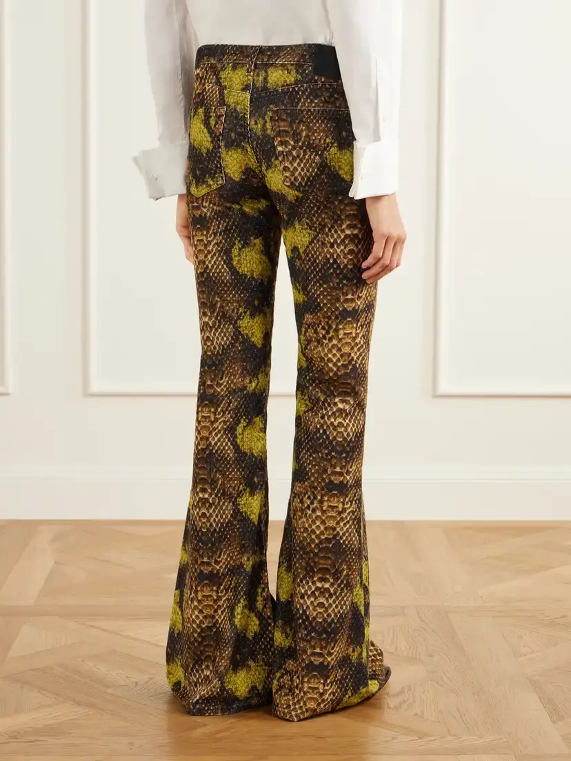 R13 Overflow Boy Snake-print Stretch Cotton-corduroy Flared Pants | Thumbnail 4 R13 Overflow Boy Snake-print Stretch Cotton-corduroy Flared Pants | Thumbnail 4