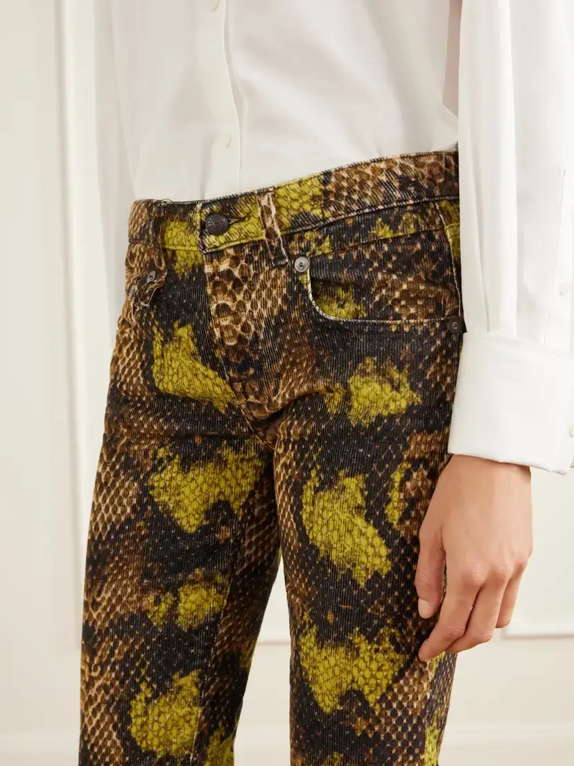 R13 Overflow Boy Snake-print Stretch Cotton-corduroy Flared Pants | Thumbnail 5 R13 Overflow Boy Snake-print Stretch Cotton-corduroy Flared Pants | Thumbnail 5