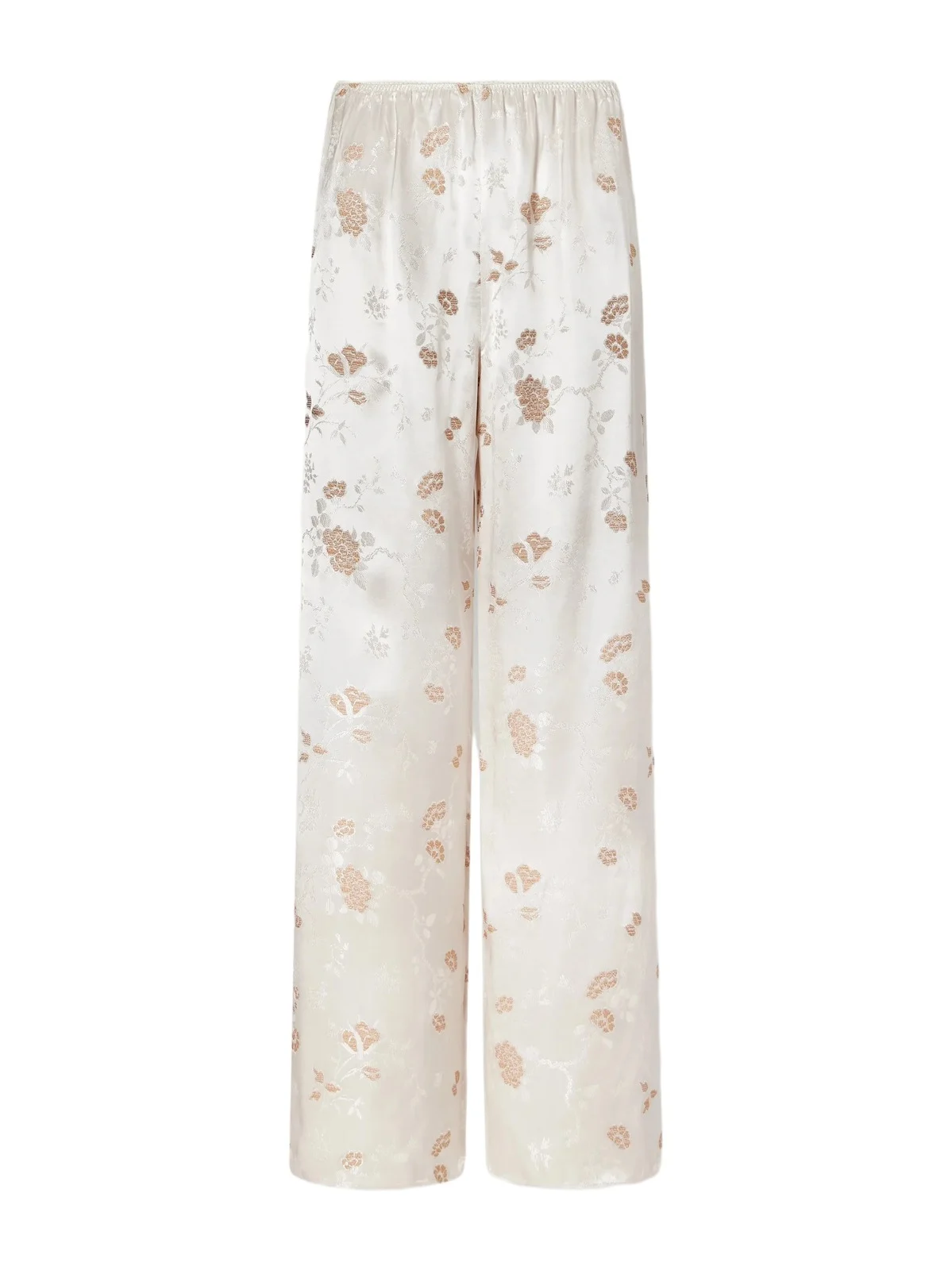 Lavona Floral-jacquard Satin Wide-leg Pants