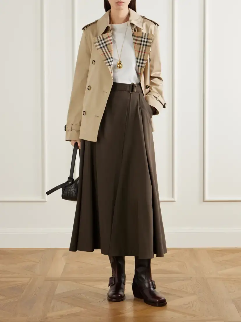 Burberry Double-breasted Belted Checked Cotton-gabardine Trench Coat | Thumbnail 2
