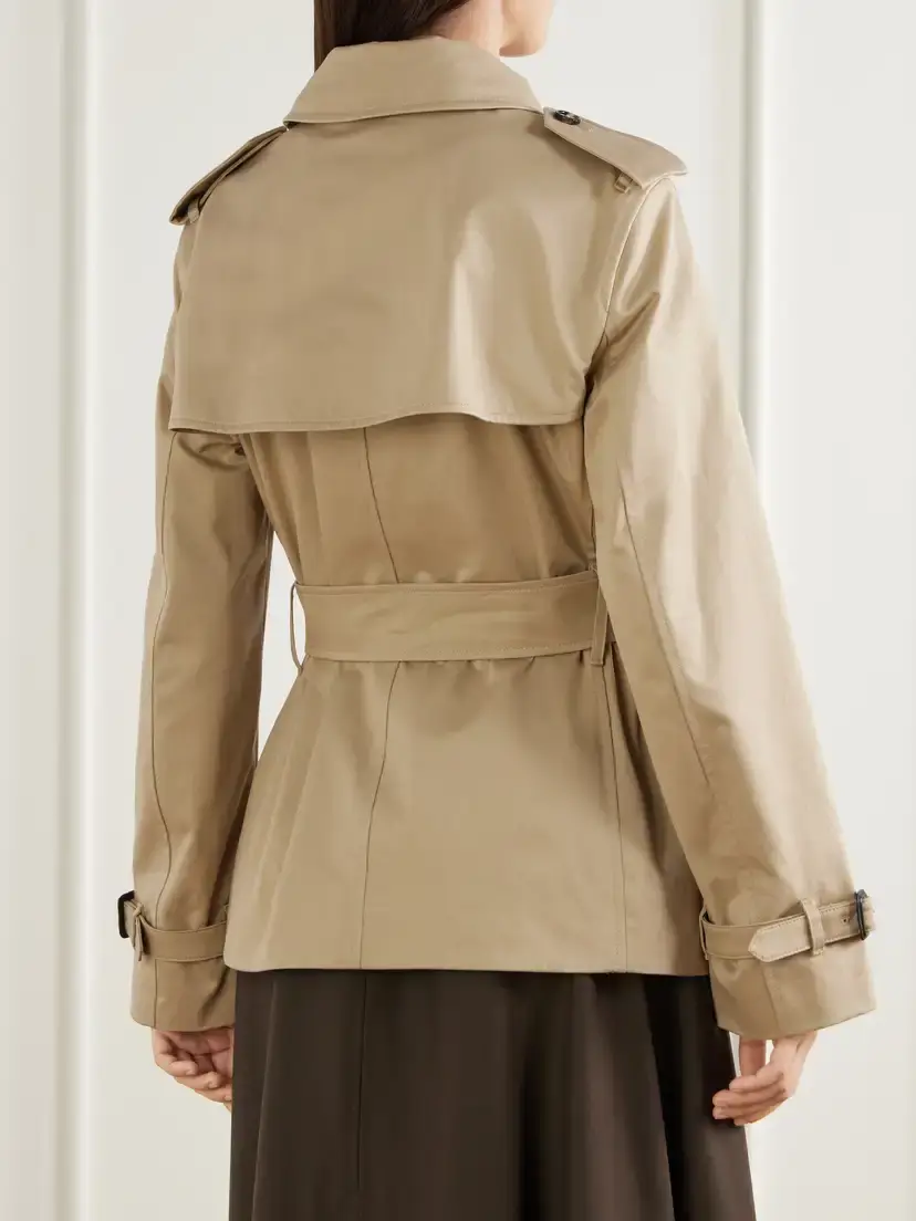 Burberry Double-breasted Belted Checked Cotton-gabardine Trench Coat | Thumbnail 4