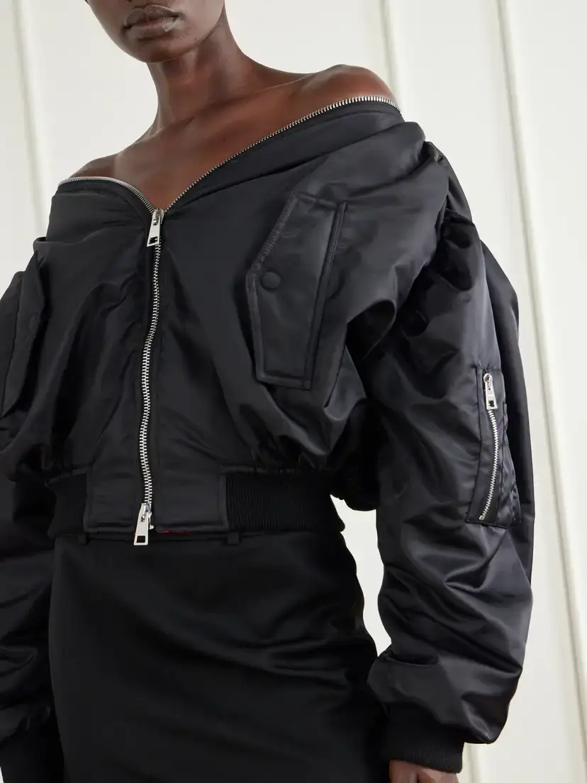 Givenchy Padded Off-the-shoulder Bomber Jacket | Thumbnail 4 Givenchy Padded Off-the-shoulder Bomber Jacket | Thumbnail 4