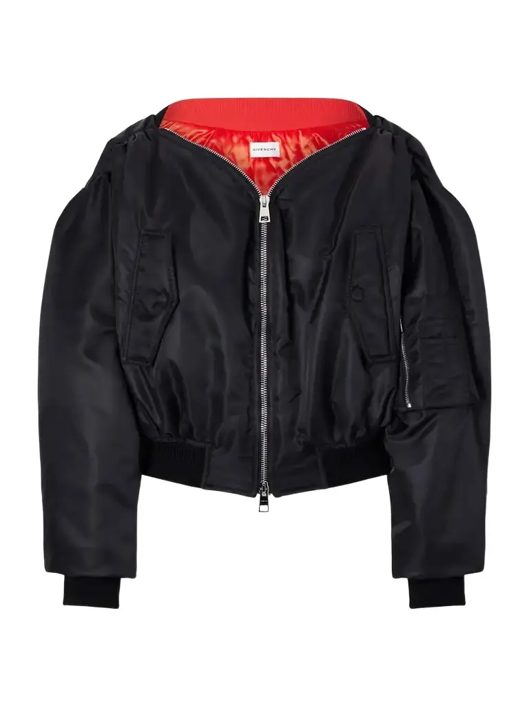 Givenchy Padded Off-the-shoulder Bomber Jacket