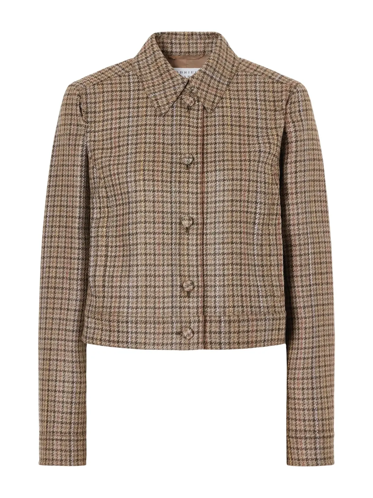 Thereza Houndstooth Wool And Silk-blend Blazer - Brown Thereza Houndstooth Wool And Silk-blend Blazer - Brown