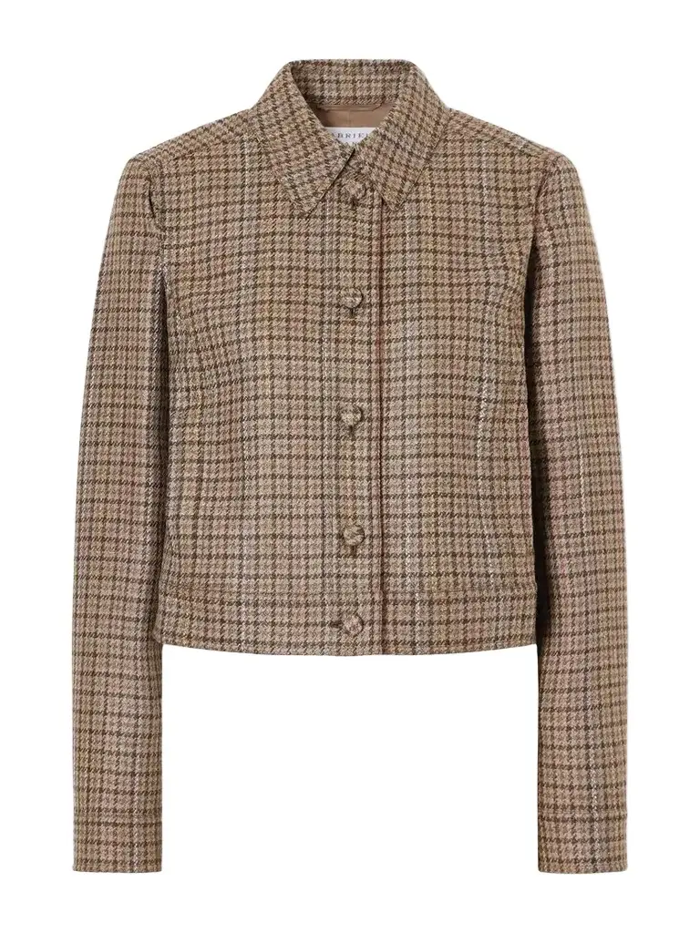 Thereza Houndstooth Wool And Silk-blend Blazer Thereza Houndstooth Wool And Silk-blend Blazer