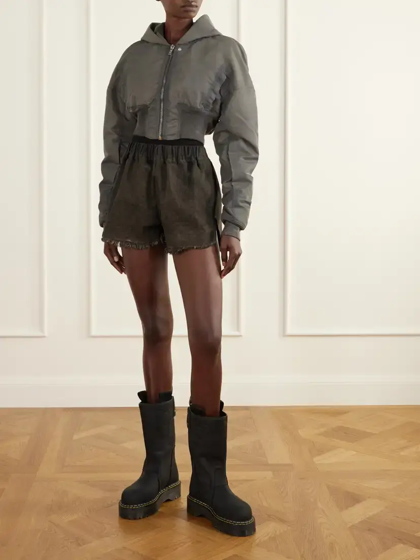 Rick Owens Frayed Denim Shorts | Thumbnail 2 Rick Owens Frayed Denim Shorts | Thumbnail 2