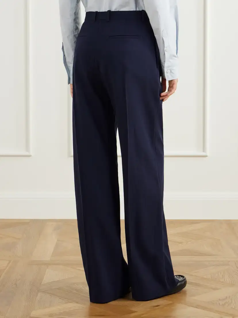 Jil Sander Draped Wool-sablé Wide-leg Pants | Thumbnail 4 Jil Sander Draped Wool-sablé Wide-leg Pants | Thumbnail 4