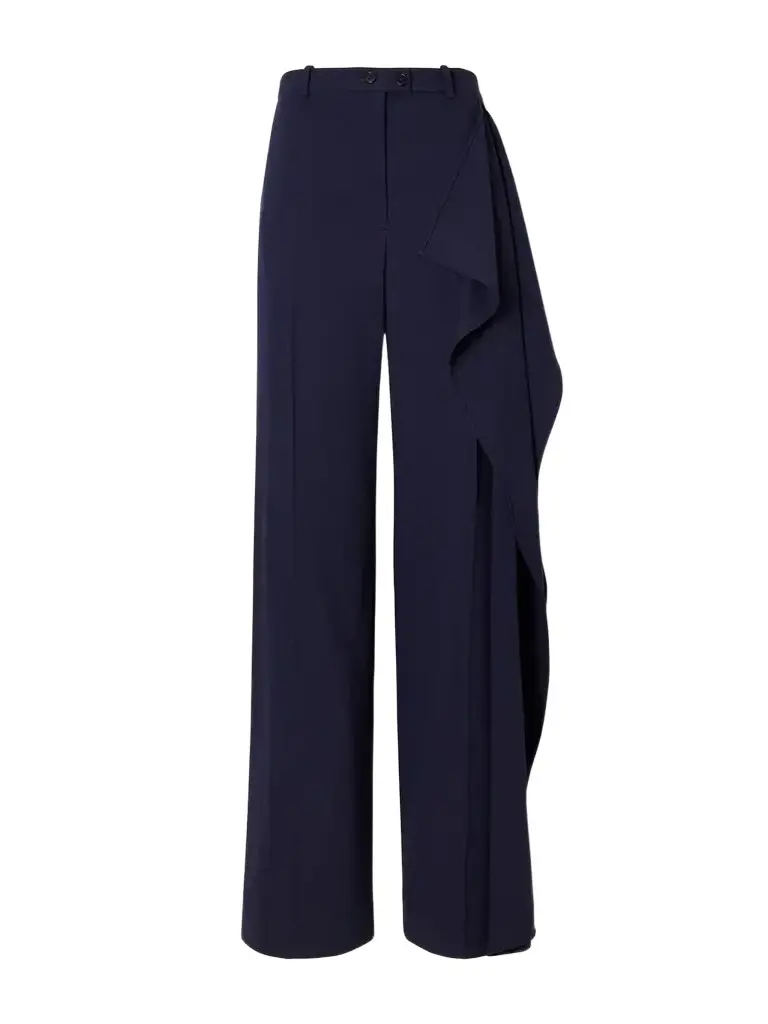 Jil Sander Draped Wool-sablé Wide-leg Pants