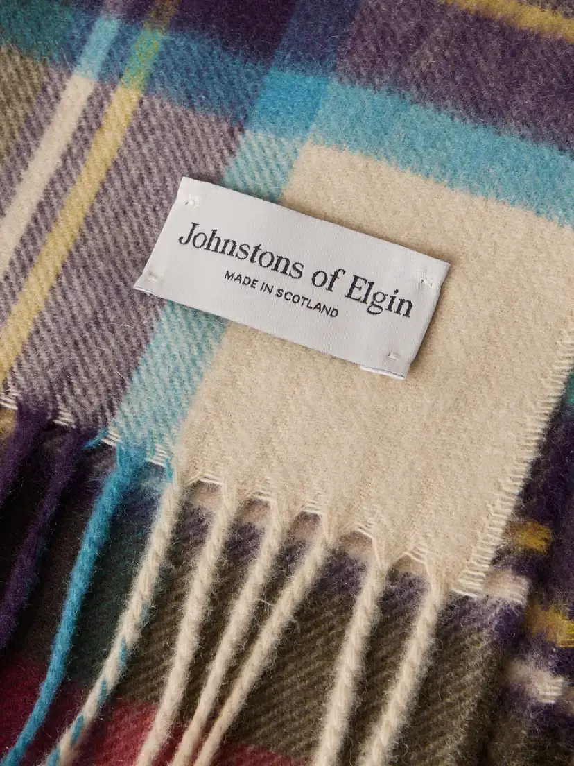 Johnstons of Elgin Tartan Stole Checked Cashmere Scarf | Thumbnail 4 Johnstons of Elgin Tartan Stole Checked Cashmere Scarf | Thumbnail 4