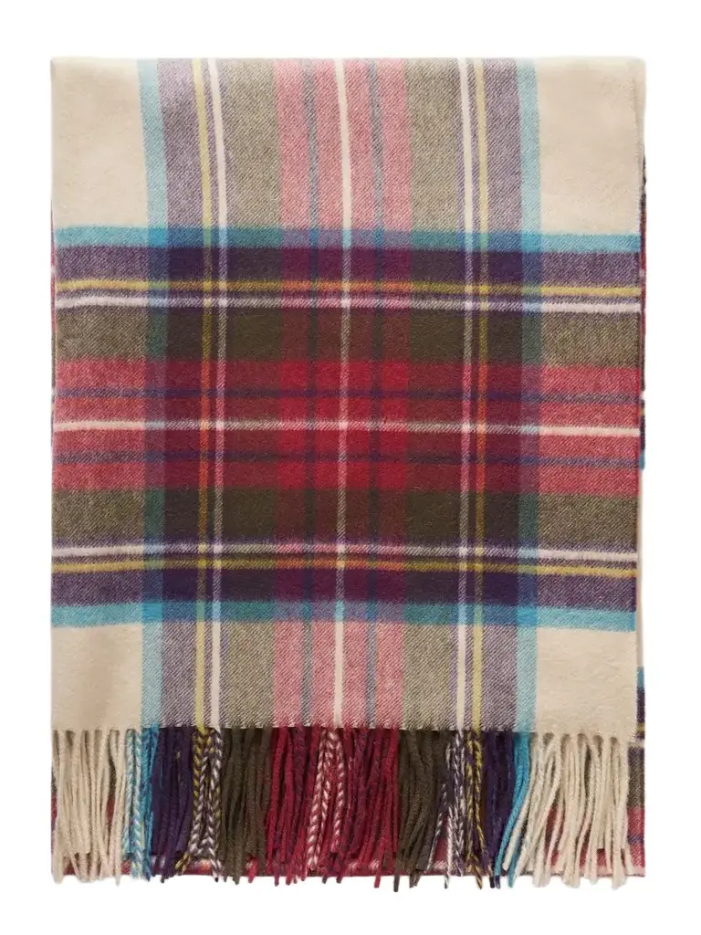 Tartan Stole Checked Cashmere Scarf Tartan Stole Checked Cashmere Scarf