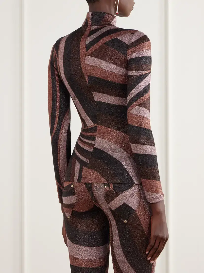 PUCCI Printed Stretch-jersey Turtleneck Top | Thumbnail 3