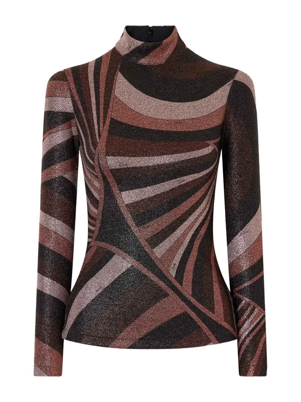 PUCCI Printed Stretch-jersey Turtleneck Top