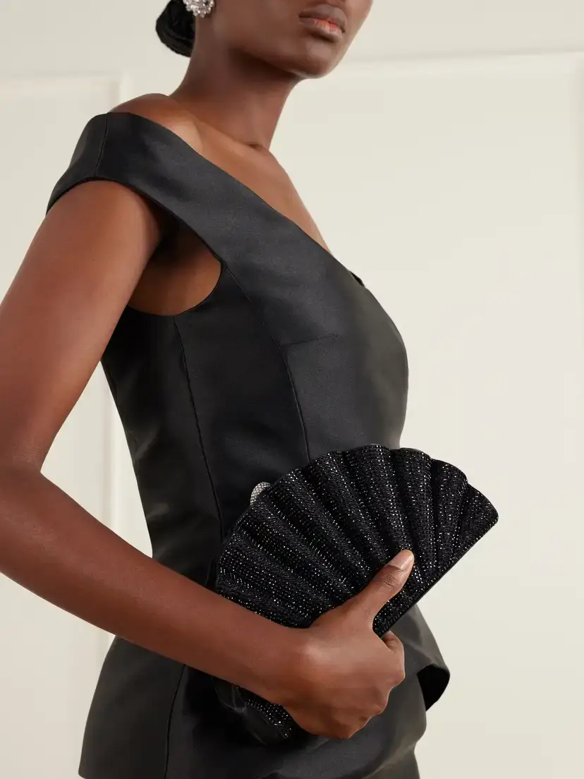 Judith Leiber Couture Origami Fan Crystal-embellished Satin Clutch | Thumbnail 2 Judith Leiber Couture Origami Fan Crystal-embellished Satin Clutch | Thumbnail 2