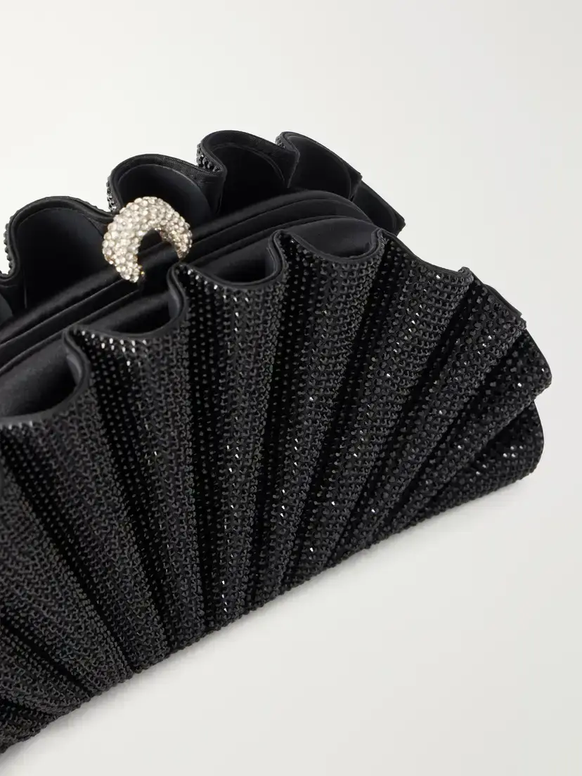 Judith Leiber Couture Origami Fan Crystal-embellished Satin Clutch | Thumbnail 5 Judith Leiber Couture Origami Fan Crystal-embellished Satin Clutch | Thumbnail 5