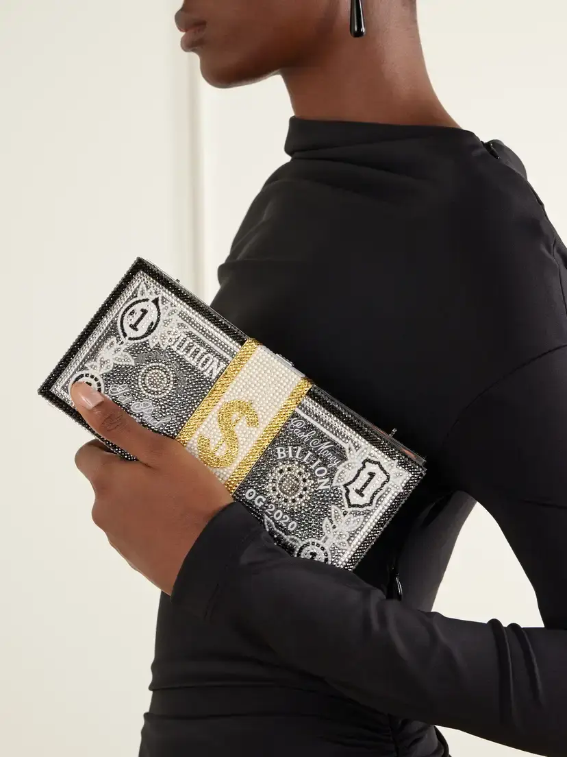 Judith Leiber Couture Billions Stack Of Cash Crystal-embellished Silver-tone Clutch | Thumbnail 2 Judith Leiber Couture Billions Stack Of Cash Crystal-embellished Silver-tone Clutch | Thumbnail 2