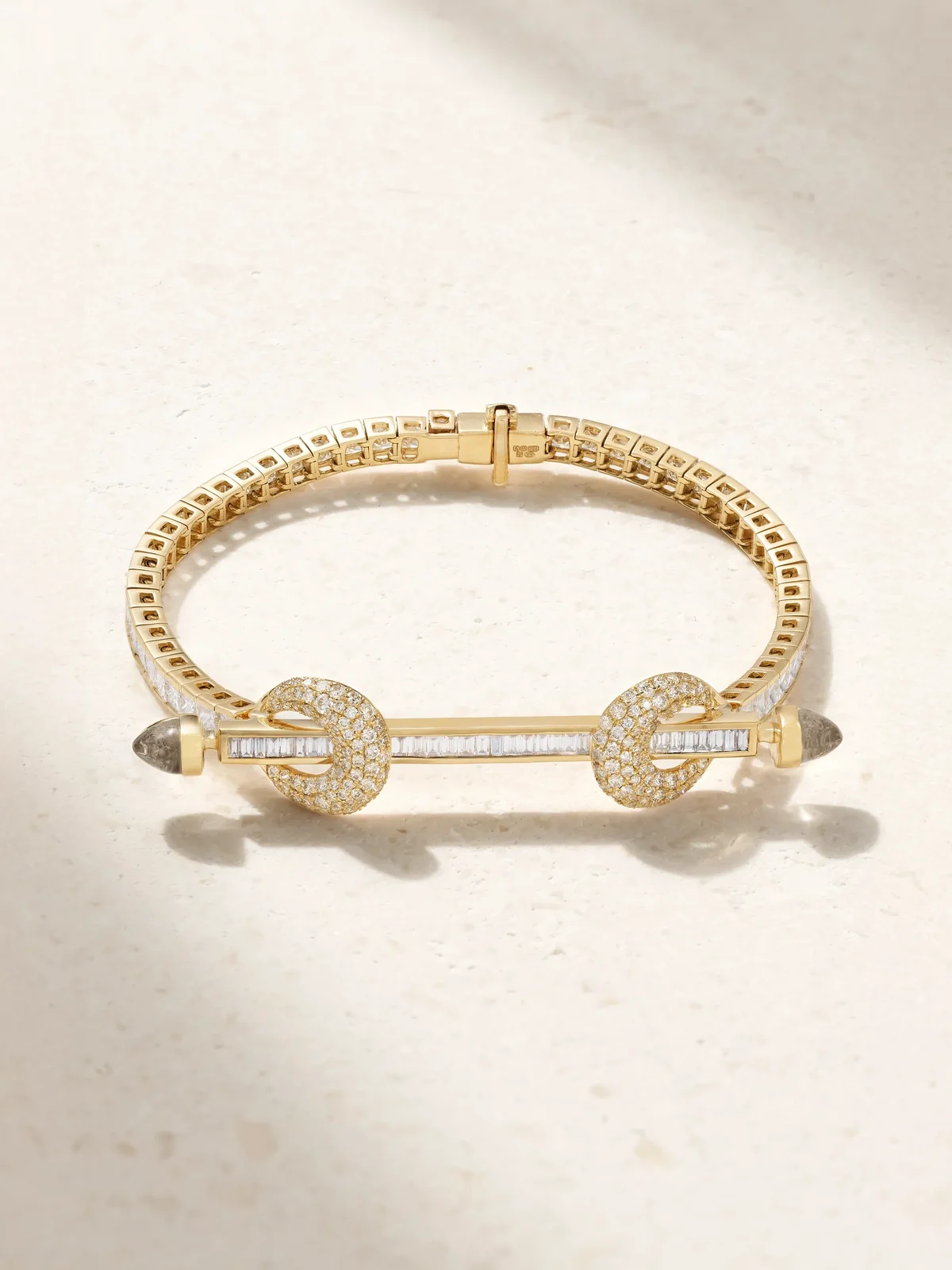 Ananya Chakra 18-karat Gold, Diamond And Quartz Tennis Bracelet